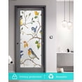 thumbnail image 5 of Window Privacy Film Colorful Leaf Bird Stained Glass Window Film Decorative Sun Block Window Cover Spring Summer Animal Painting Tree Window Clings Static Adhesive Sticker for Bathroom 35.4"x78.7", 5 of 7