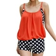 thumbnail image 2 of Women Swimsuit under $5! Xqxayjr Plus Size Tankini Swimsuits for Women Two Piece Tummy Control Bathing Suit Blouson Tankini Top with Shorts Modest Swimwear Summer Beachwear, 2 of 7