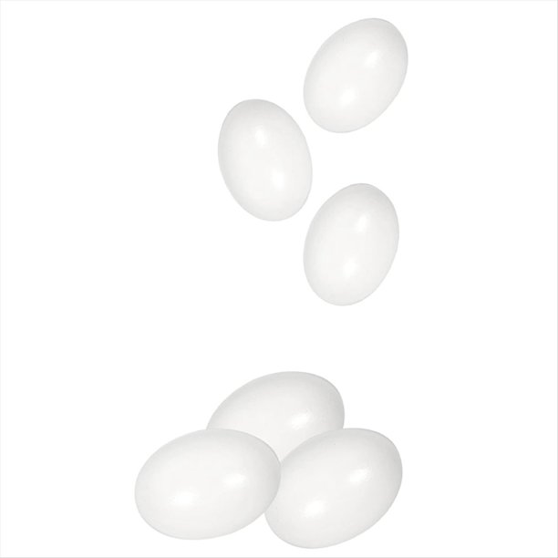 Huevos Falsos de Madera Huevos de Madera Blancas, Perfectos para Manualidades de Pascua, Decoración y Búsqueda de Huevos, 2,3 Pulgadas (Paquete de 6)