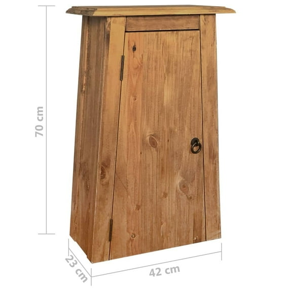 vidaXL Bathroom Wall Cabinet Solid Pinewood 16.5"x9.1"x27.6"