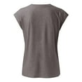 thumbnail image 3 of YEJIMAN Short Sleeve T-shirt, Brown V Neck T Shirts For Women, Short Sleeves V Neck Plain Color Soft Loose Fitting Summer T Shirts Women,, 3 of 5