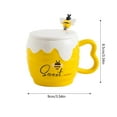 thumbnail image 3 of Water Bottle,Creative Ceramic Cup With Cover Cartoon Cute Bee Mug Office Coffee Cup Practical Advertising Gift Cup, 3 of 6