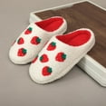thumbnail image 6 of Fuzzy Slippers For Women Stylish Slippers Trendy Strawberry Slippers Cozy Winter Wear Warm Able Indoor Footwear Warm Cozy Winter House Slippers Bedroom Indoor House Shoes, 6 of 7