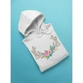 thumbnail image 3 of Horns With Watercolor Flowers Hoodie Women -Image by Shutterstock, Female Medium, 3 of 4