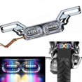 thumbnail image 1 of Motorcycle DRL Strobe Brake Lamp LED Flash Stop Light Flow RGB Colorful LED License Plate Tai Police Warning Day Light DC 12V, 1 of 5