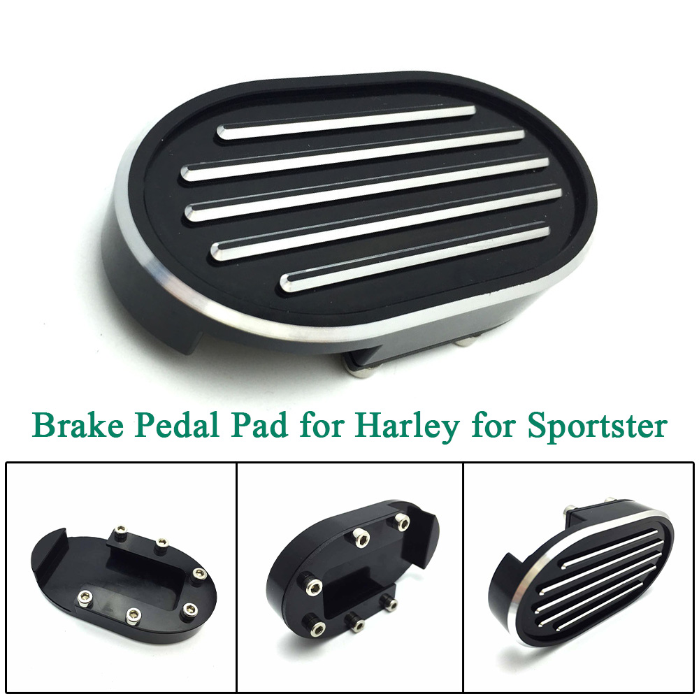 ALLTIMES Billet Brake Pedal Pad for Harley for Sportster, Black
