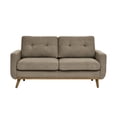 thumbnail image 3 of 67.7''Mid-Century Modern Sofa Couch, Upholstered Tufted Loveseat Sofa with Solid Wood Legs, 2 Seat Small Couch with Thick Padded Cushions Comfy Couches for Small Spaces Bedroom Living Room, Camel, 3 of 7