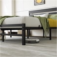 thumbnail image 6 of Full Size Bed Frame with Vintage Wood Headboard, Heavy Duty Metal Platform Base, Underbed Storage Space, No Box Spring Required, Black, 6 of 10