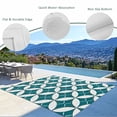 thumbnail image 3 of Abstract Geometric Outdoor Rug for Patio/Deck/Porch, Non-Slip Large Area Rug 5 x 8 Ft, Vintage Rhombus Circle Texture Green Indoor Outdoor Rugs Washable Area Rugs, Camping Rug Carpet Runner, 3 of 8