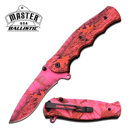 SPRING ASSIST FOLDING POCKET KNIFE | Pink Camo Tactical Lady Femme (Best Tactical Folding Knife Under $50)