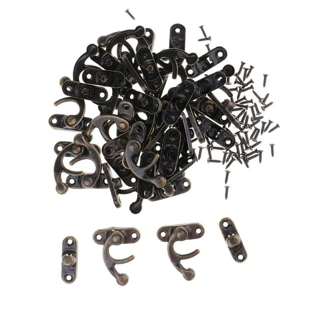 yuksok 20 Sets Vintage Metal Latch Hasp Lock Hook Clasp For Wooden Jewelry Box Gift Box