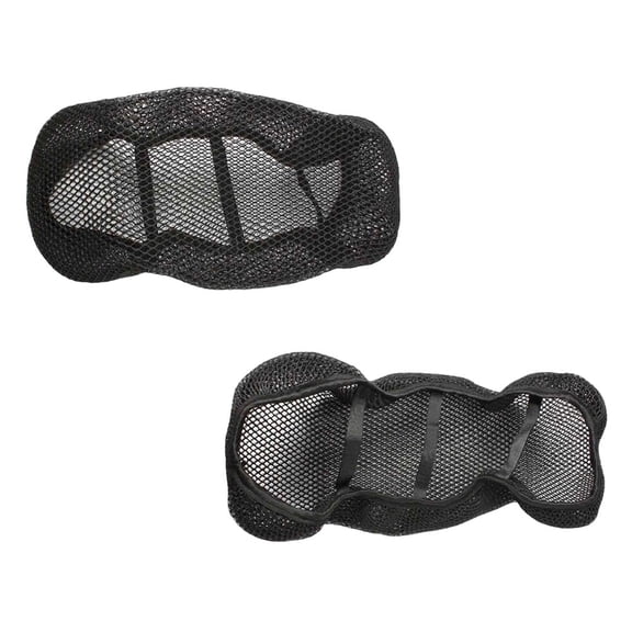 OUNONA 2-Pack Motorcycle Cushion Net Cover Black 3D Polyester and Easy to Use Seat Protector