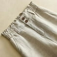 thumbnail image 4 of Outfmvch Wide Leg Linen Pants for Women Culottes Drawstring Pants Women Baggy Linen Wide Leg Women' S Culottes Long Lounge Pant Gaucho Pant Long Lounge Travel Pants Capri Baggy Wide Leg Beige S-3XL, 4 of 7