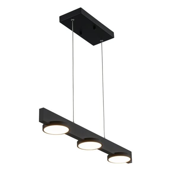 C Cattleya 3-Light Black Modern Aluminum Dimmable LED Pendant Light with Acrylic Shade