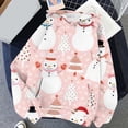 thumbnail image 2 of Elainilye Fashion Womens Long Sleeve Tops Christmas Sweatshirt Casual Spring Christmas Printed Long Sleeved Hoodie,Pink, 2 of 3