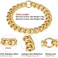 thumbnail image 6 of ChainsHouse Women's Cuban Link Necklaces 14k Gold Plated/Black Trendy Chain Jewelry Birthday Christmas Valentines Gift for Her, 18inch Length, 6 of 7