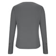 thumbnail image 5 of Raeneomay Long Sleeve Shirts for Women V-Neck Solid Color T-Shirt Front Zipper Top Ribbed Knit Slim Top, 5 of 6