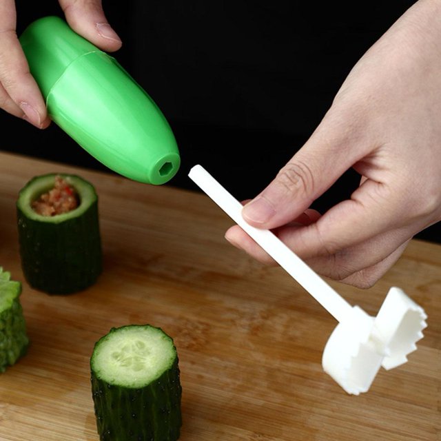 4x descorazonador de frutas, cortador en espiral para excavar verduras, utensilio de cocina Likrtyny Batería de cocina