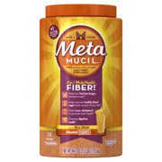 Metamucil Multi-Health Psyllium Fiber Supplement Powder with Real Sugar, Orange Flavored, 114 Servings