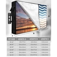 thumbnail image 7 of Outdoor TV Cover 52 to 55 Inch Weatherproof, Geometric Beach Striped Pattern Waterproof TV Screen Protector for Outside Decor with Zipper and Pocket 52"L x 30"H , Blue Brown White Wave Pattern, 7 of 7