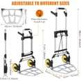 thumbnail image 3 of OUYAWEI Diable Pliant, Capacité Robuste de 330 Lb, Plaque de Base en Alliage d'Aluminium, Compact et Facile à Ranger, Construction Robuste, Chariot Portable pour Bagages, Déménagement, Aluminium, 3 of 6