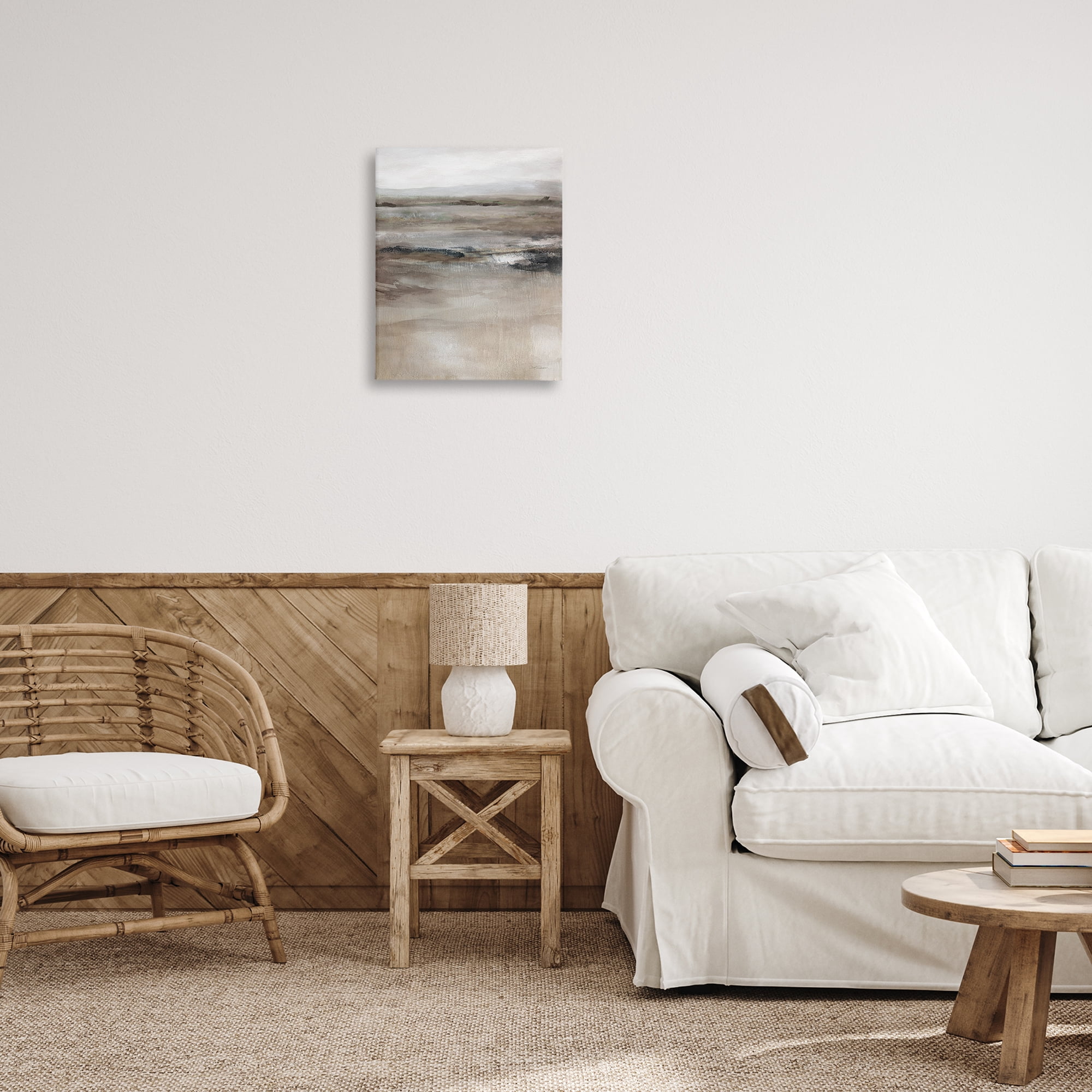 Stupell Industries Brown Desert Abstraction Abstract Painting Gallery Wrapped Canvas Art Print Wall Art, 16 x 20