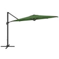 thumbnail image 3 of CorLiving 11.5ft Deluxe Tilting and Rotating Offset Patio Umbrella with Aluminum Frame and Durable Canopy, Forest Green, 3 of 11