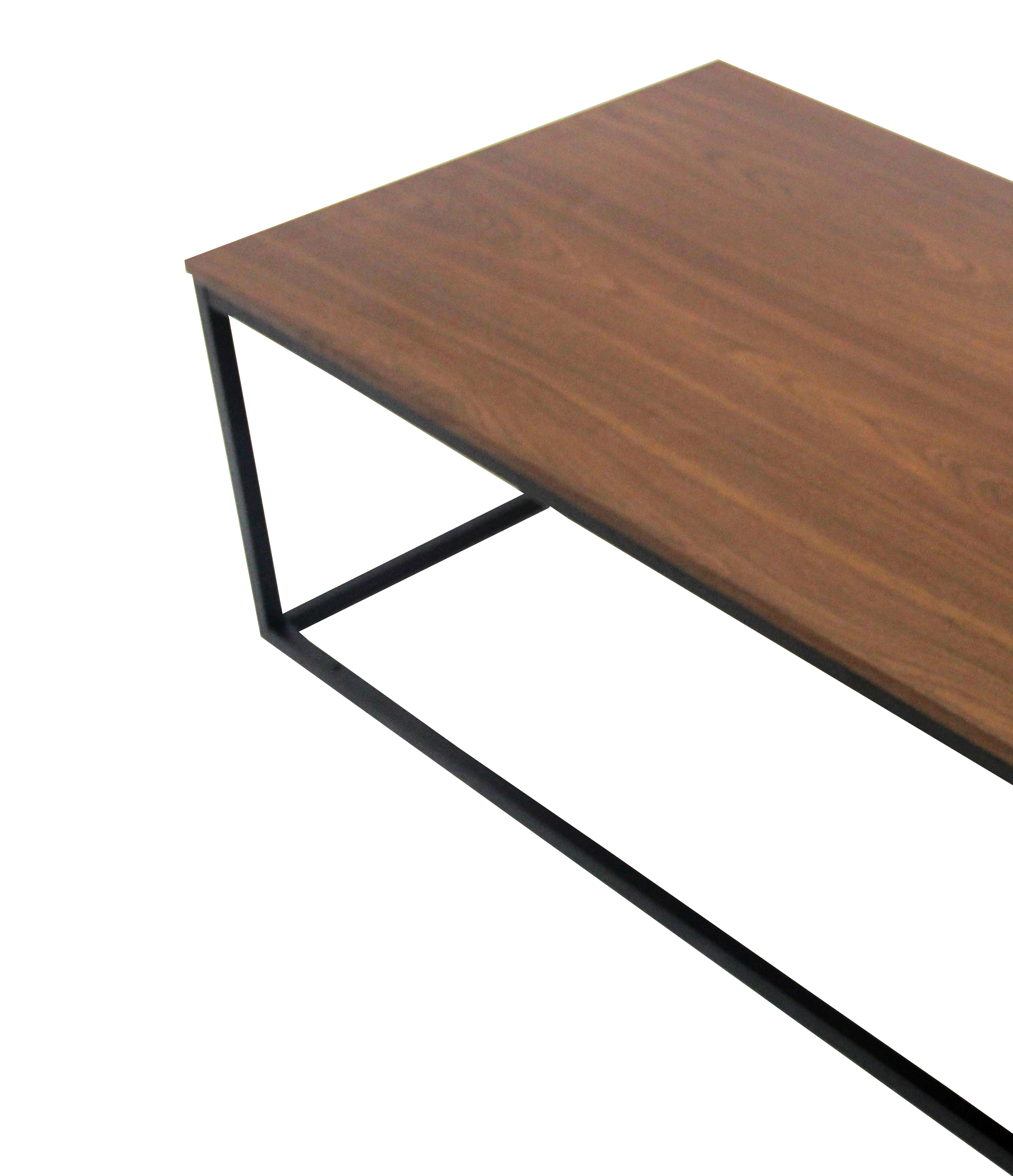 Uspridefurniture Industrial Wood and Metal Rectangle Coffee Table, Walnut