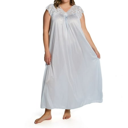 

Women s Shadowline 32737X Plus Silhouette 53 Inch Gown (Silver 2X)