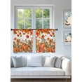 thumbnail image 4 of Fall Sheer Curtains 54 inches Long, Plant Maple Leaf Deciduous Pumpkin Sunflower Light Filtering Sheer Window Curtains Rod Pocket Voile Drapes for Bedroom Living Room, 52"W x 54"L 2 Panels, 4 of 7