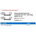 thumbnail image 2 of Exhaust Manifold Gasket Set - Compatible with 1992 - 2003 Dodge Dakota 3.9L V6 1993 1994 1995 1996 1997 1998 1999 2000 2001 2002, 2 of 2