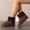 Coffee, variant on Cold Weather Big Size Snow Boots for Women, Round Toe Platform Chunky Low Heel Fleece Lined Thermal Footwear Coffee 41
