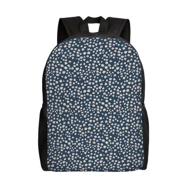 Easygdp Small White Flowers Mochila Versátil y Elegante: Comodidad, Almacenaje y Durabilidad para la Universidad, Trabajo, Viajes y Uso Diario