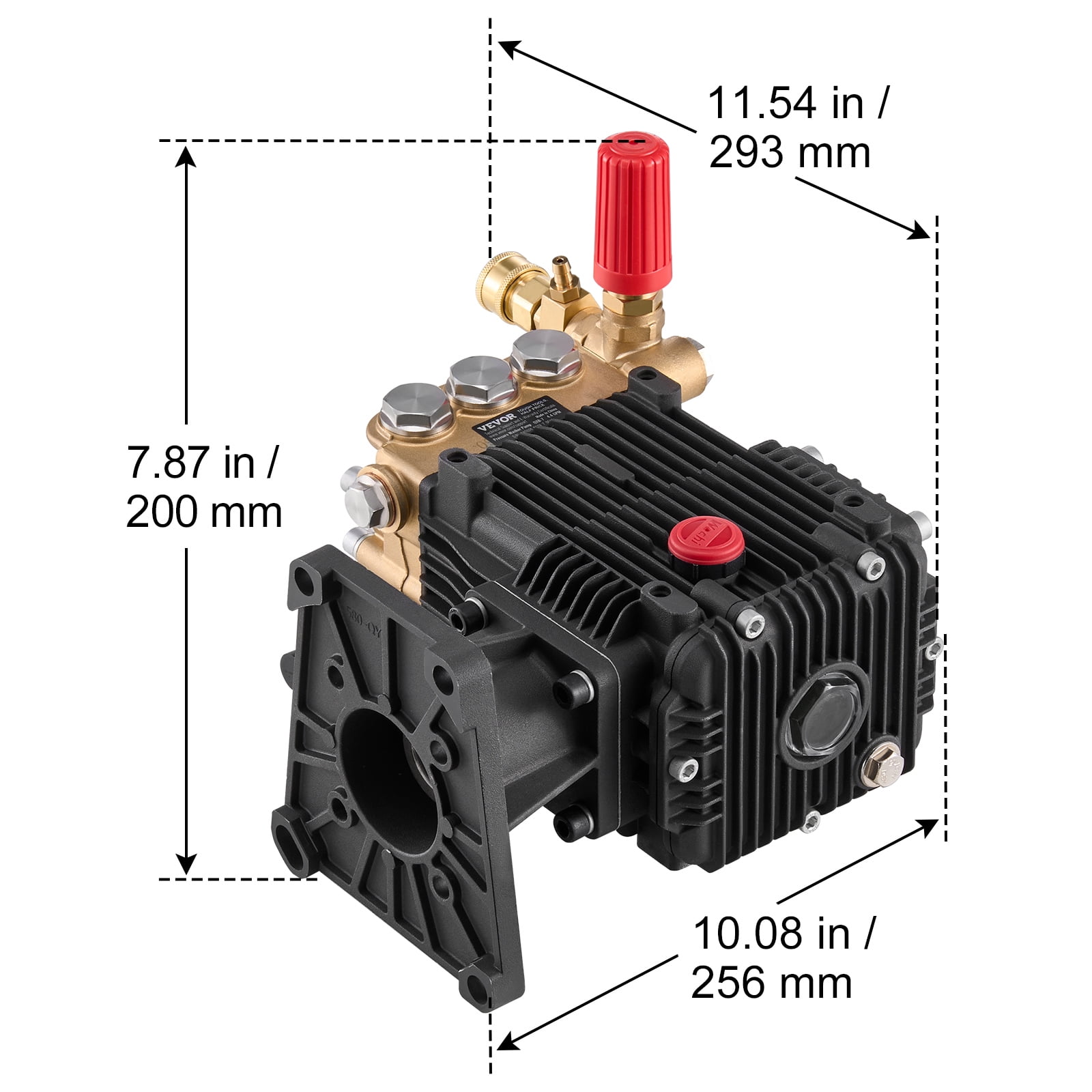VEVOR Pressure Washer Pump, 1" Shaft Horizontal Triplex Plunger, 4300 PSI, 4.4GPM, Replacement Power Washer Pumps Kit with 5 Nozzles, Compatible with Simpson MorFlex 40224, 40225, 40226, Santoprene