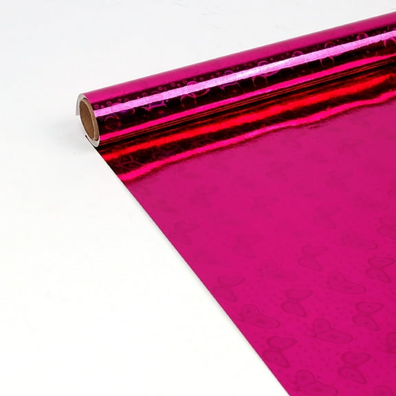 Glitter Pink Wrapping Paper, for Gifts Packing & DIY Bouquet Make, Metallic Shiny Butterfly Pattern Gift Wrapping Paper, Solid Color Paper Rolls for Wedding, Birthday, Christmas, Hanukkah Decor 33 Ft