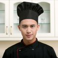 thumbnail image 3 of Gorro Chef para Camarero Hotel Gorro Tela para Pastelería Gorro Seta Plisado para Hombres Y Mujeres Gorro Chef Ajustable Con Banda Elástica (negro), 3 of 7