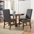 thumbnail image 2 of Weston Home Patterson Dark Oak Finish Upholstered Chairs, Set of 2, Gray, 2 of 4