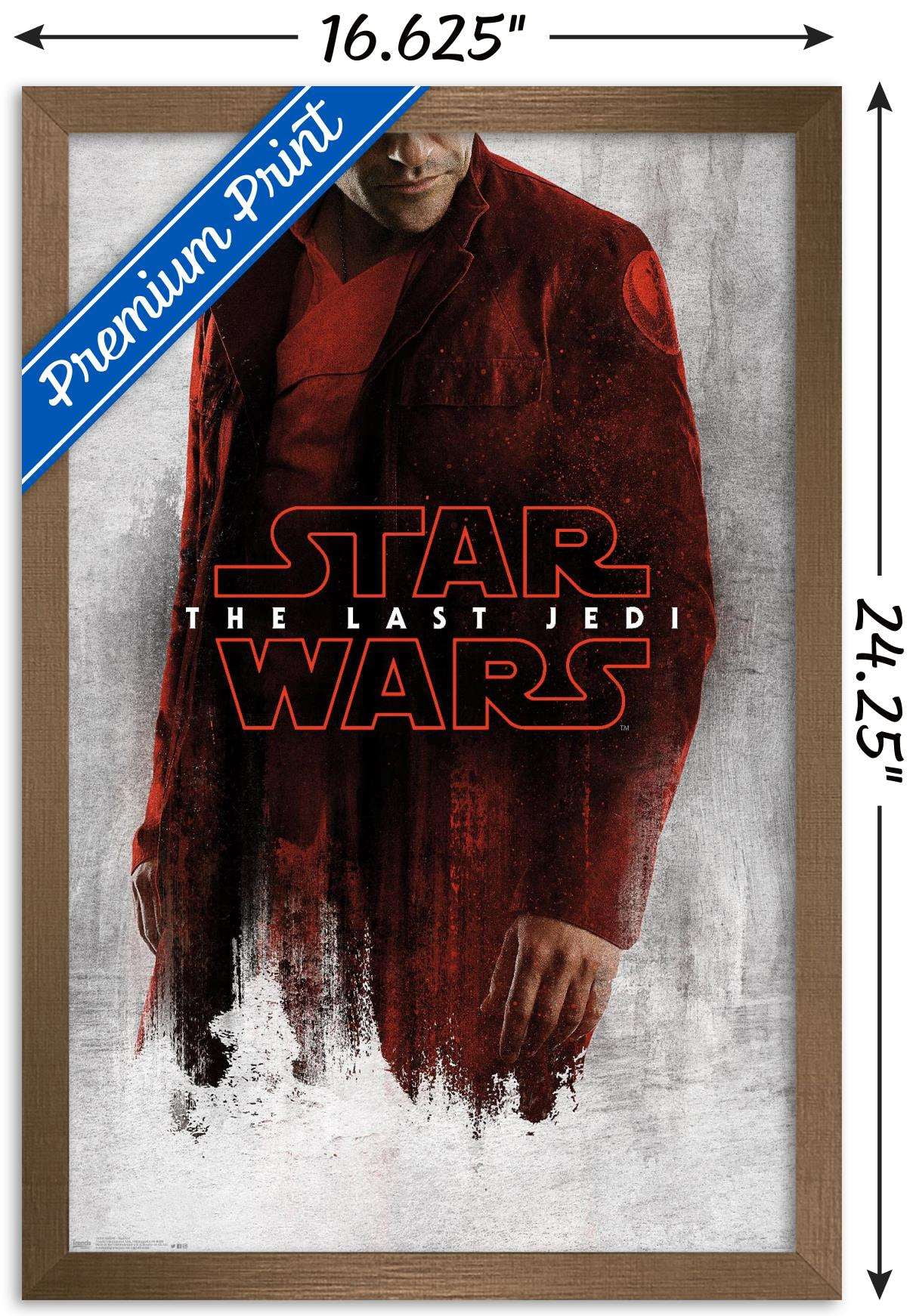 Star Wars: The Last Jedi - Red Poe Wall Poster, 14.725" x 22.375", Framed