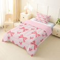 thumbnail image 2 of Erosebridal Cute Ribbon Bow Twin Comforter Sets 3-Piece for Girls,Teens Women Flying Butterfly Bedding Set,Pink Reversible,Ultra Soft Home Decor, 2 of 6