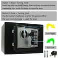 thumbnail image 2 of Key and Electronic Security Safe Box Digital Deposit Box for Home Office Hotel Business Lock Box for Cash Jewelry Storage (Black, 0.17 Cubic Feet), 2 of 9