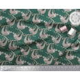 thumbnail image 2 of Soimoi Polyester Crepe Fabric Feather,Branch & Sloth Cartoon Print Fabric by The Yard 42 Inch Wide, 2 of 3