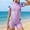 Purple, variant on Fesfesfes Girls Floral Print Short Sleeve Zip Front 1Piece Swimsuit with Boyleg Bottom Quick Dry UV Protection Swimwear for Kids Beach Pool Play Active Rash Guard Swim Outfit(Purple,6-7 Years)