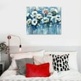 thumbnail image 5 of Nawypu  Bathroom Wall Art Abstract Flowers - White Floral Painting Artwork on Canvas with Gold Pictures for Blue Gray Bedroom Decor, 5 of 6