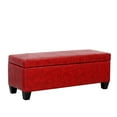 thumbnail image 3 of Polytrends York Upholstered Quilted Stitched Flip-Top Storage Bench Red Modern & Contemporary, Mid-Century Modern, 3 of 5