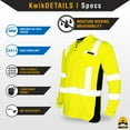 thumbnail image 5 of KwikSafety (Charlotte, NC) ESTIMATOR Long Sleeve Safety Shirt (Y-Neck Button w/POCKET) Class 3 ANSI OSHA Custom High Visibility Reflective Tape Construction Security HiViz Clothing Men | Yellow XL, 5 of 7