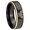 Black And Gold Step Edge, variant on Celtic Zelda Triforce Black High Polish Dome Tungsten Men Ring 10MM