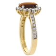 thumbnail image 3 of 14K Yellow Gold Natural Tiger Eye Floral Halo Ring Oval 8x6mm Diamond Accents, size 8, 3 of 4