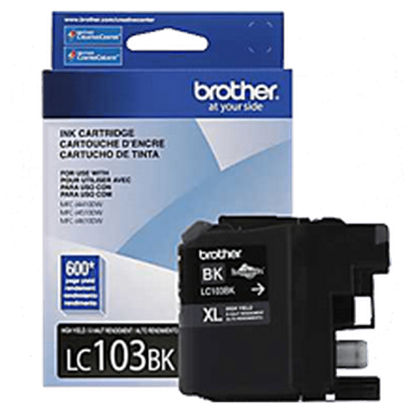 BROTHER LC103BK Cartouche d'Encre / Jet d'Encre Noire Haute Capacité pour BROTHER DCP-J752DW