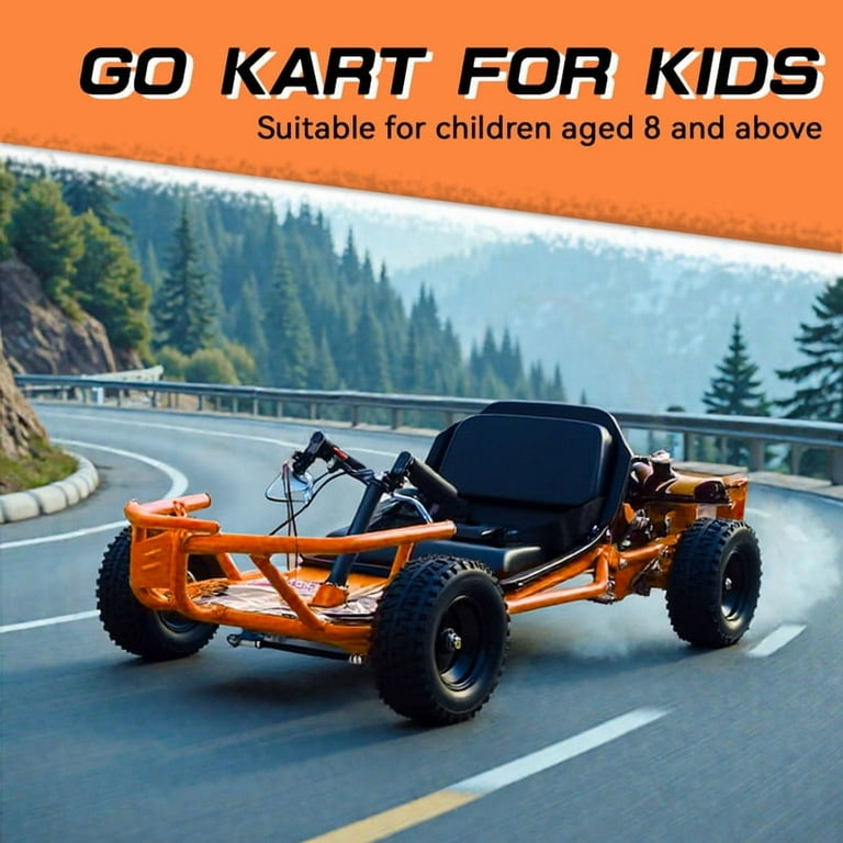 SAY YEAH Go Kart,Safety Steel Frame Go Kart for Kids 8+