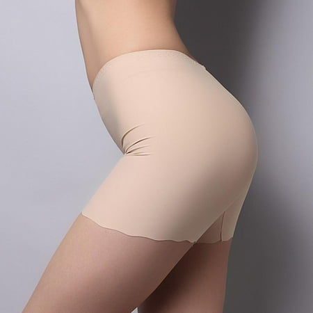 Women s Ice Silk Safety Shorts Invisible Seamless Solid Boxer Briefs Underwear Boyshort